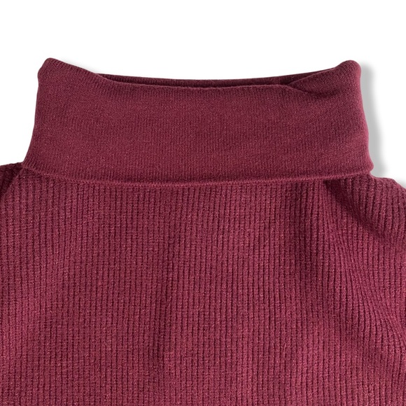Burgundy Sweater, Ribbed Knit Turtleneck, Rich Deep Red, Devotion by Cyrus, NWT - Picture 7 of 15